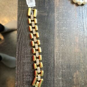 J Crew Gold Checkerboard Bracelet